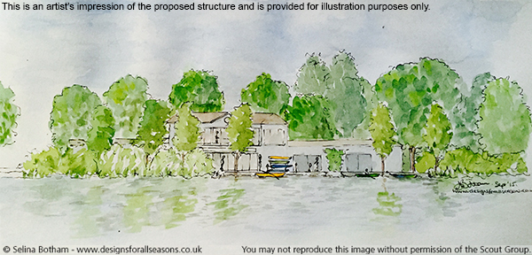 Depiction of the proposed Water Activities Centre